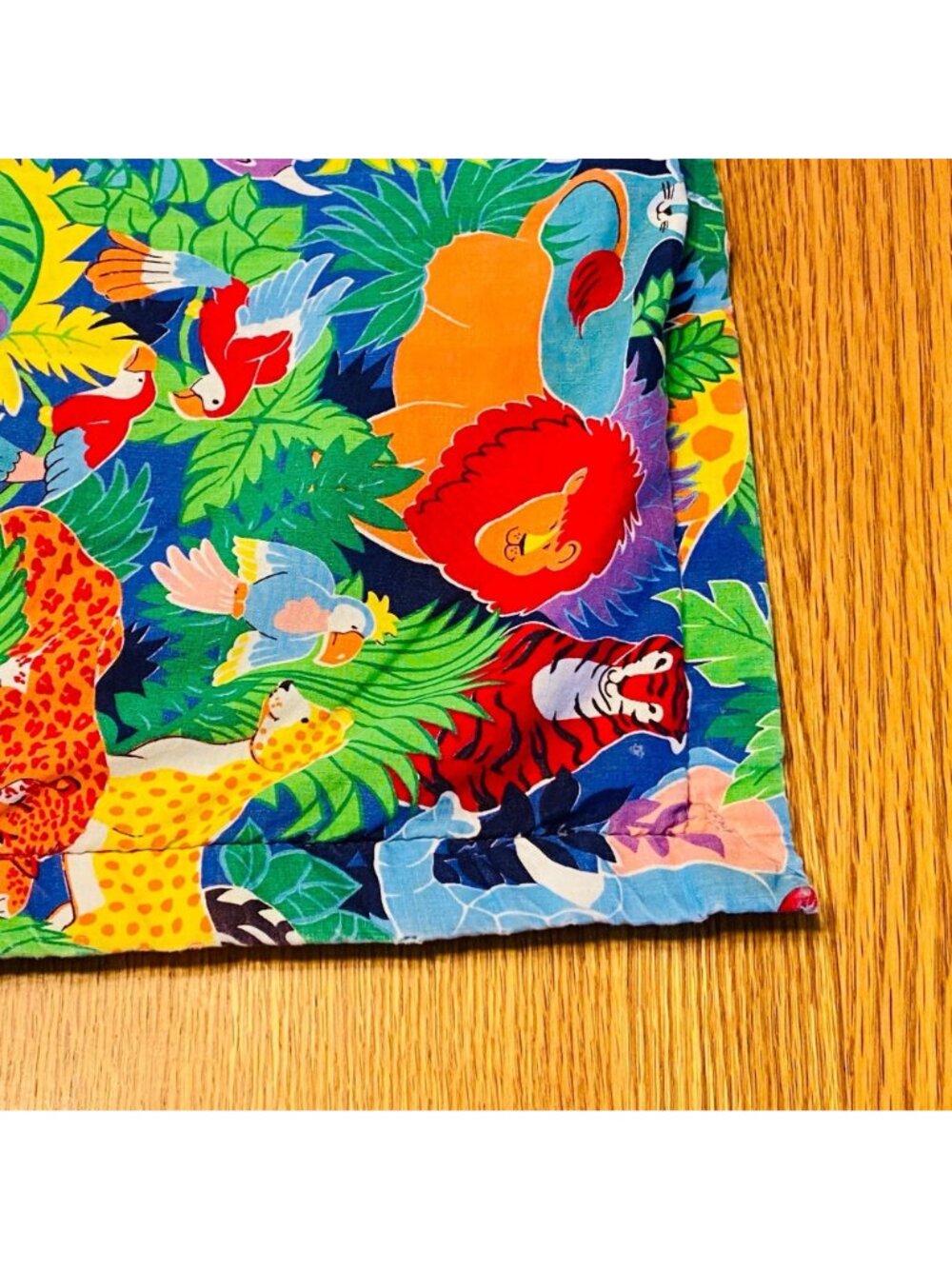 Jungle Safari Baby Blanket With Colorful Animal Print & Play Map Reverse Side - Picture 8 of 11